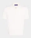 Stefano Ricci Men's Quarter-zip Short-sleeve Polo Sweater In White