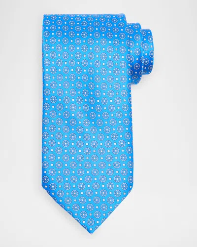 Stefano Ricci Men's Round Medallion Silk Tie In Blue