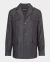 Stefano Ricci Men's Sahara Linen Safari Jacket In Black