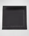 Stefano Ricci Men's Silk Crystal-trim Pocket Square In Black