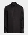 Stefano Ricci Men's Silk Geometric Jacquard Dress Shirt In Black