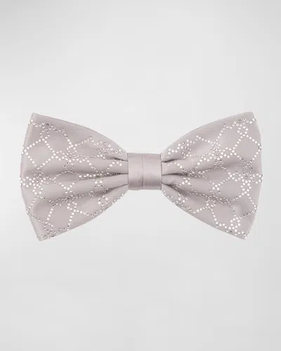 Stefano Ricci Men's Silk Rhinestone Bow Tie In Metallic