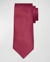 Stefano Ricci Men's Small Squares Silk Tie In Multicolor Blue Base