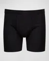 Stefano Ricci Men's Solid Cotton Boxer Briefs In Black
