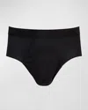 Stefano Ricci Men's Solid Cotton Briefs In Black