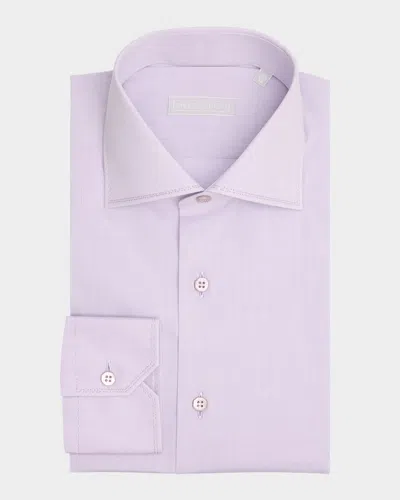 Stefano Ricci Men's Solid Cotton Dress Shirt In Purple