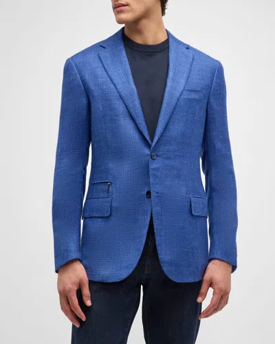 Stefano Ricci Men's Solid Two-button Blazer In Blue