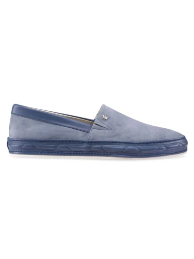 Stefano Ricci Men's Suede And Calfskin Leather Slip-on Shoes In Light Blue