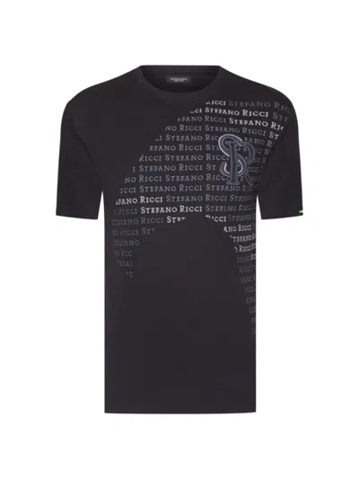 Stefano Ricci Men's T-shirt With Cotton Blend In Black