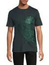 Stefano Ricci Men's Tiger-embossed T-shirt In Green