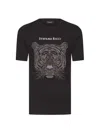 Stefano Ricci Men's Tiger Motif T-shirt In Black