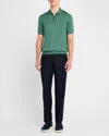 Stefano Ricci Men's Tipped Short-sleeve Polo Sweater In Green