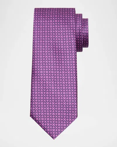 Stefano Ricci Men's Tonal Geometric Silk Tie In Blue