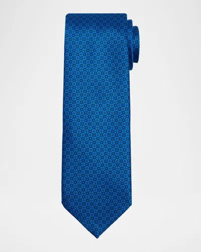 Stefano Ricci Men's Tonal Geometric Silk Tie In Blue
