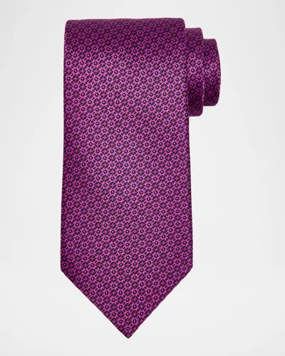 Stefano Ricci Men's Tonal Geometric Silk Tie In Purple