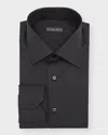 Stefano Ricci Men's Tonal Stripe Dress Shirt In Black Stripe