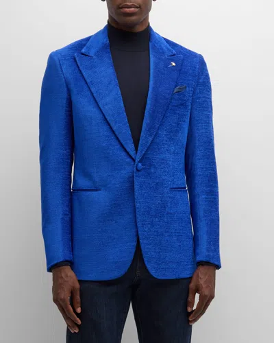 Stefano Ricci Men's Velvet Peak-lapel Sport Coat In Blue