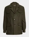 Stefano Ricci Men's Wool And Silk Flap-pocket Chore Jacket In Green