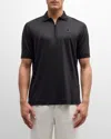 Stefano Ricci Men's Wool Knit Quarter-zip Polo Shirt In Black