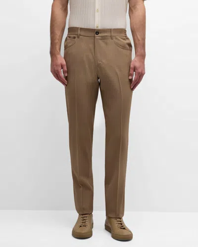 Stefano Ricci Men's Wool Stretch 5-pocket Pants In Brown