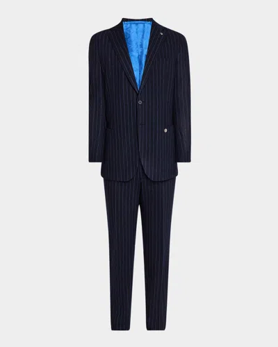 Stefano Ricci Men's Wool Stripe Jersey Suit In Navy