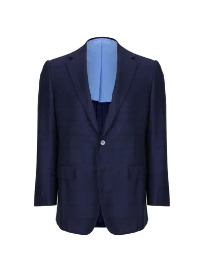 Stefano Ricci Men's Woven Jacket Two Buttons In Saphire Blue