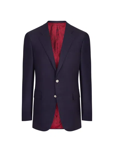 Stefano Ricci Men's Woven Jacket With 2 Buttons In Blue