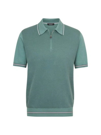 Stefano Ricci Men's Zip Polo Shirt In Green