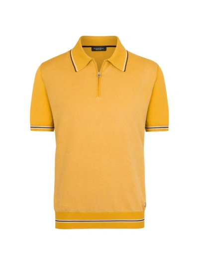 Stefano Ricci Men's Zip Polo Shirt In Yellow