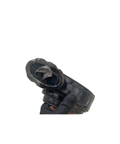 Stefano Ricci Oval Buckle Waist Belt In Black