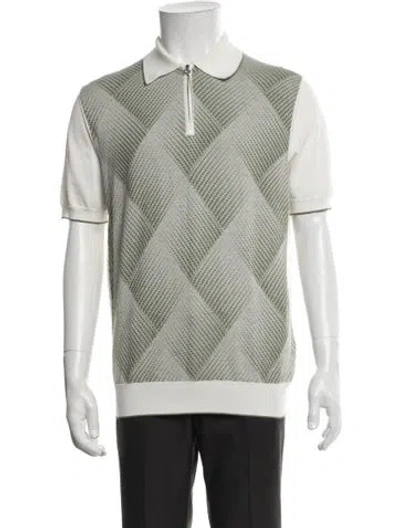 Pre-owned Stefano Ricci Patterned Collar Polo Shirt In Green