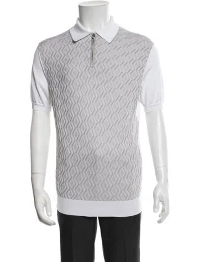 Pre-owned Stefano Ricci Patterned Collar Polo Shirt In Grey