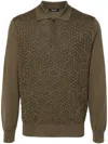 Stefano Ricci Patterned-jacquard Polo Shirt In Green