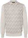 Stefano Ricci Patterned-jacquard Polo Shirt In Grey