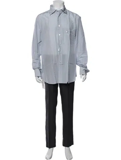 Pre-owned Stefano Ricci Patterned Long Sleeve Dress Shirt In Blue