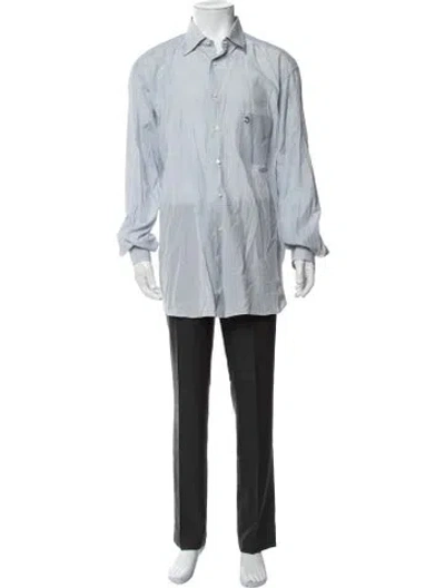 Pre-owned Stefano Ricci Patterned Long Sleeve Dress Shirt In Blue