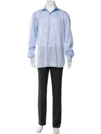 Pre-owned Stefano Ricci Patterned Long Sleeve Dress Shirt In Blue