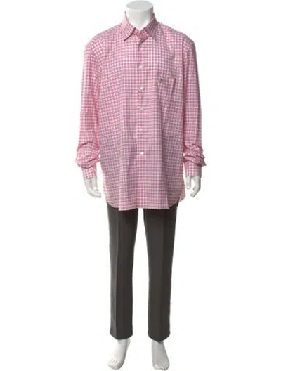 Pre-owned Stefano Ricci Plaid Print Long Sleeve Dress Shirt W/ Tags In Multicolor