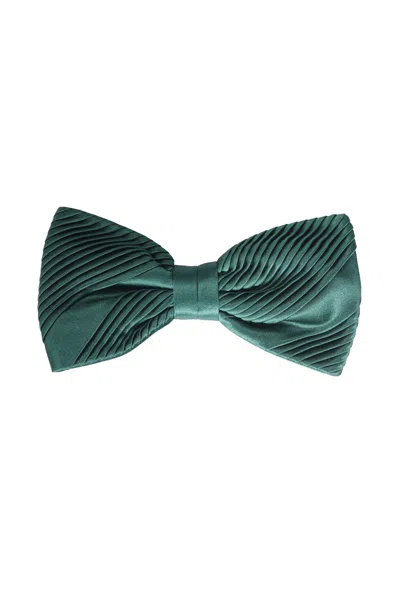 Stefano Ricci Pleated Silk Bow Tie In Red