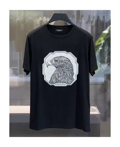 Stefano Ricci Printed Short-sleeved T-shirt In Black