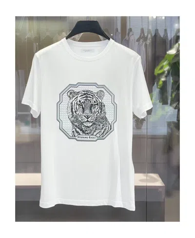 Stefano Ricci Printed Short-sleeved T-shirt In White