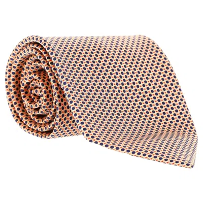 Pre-owned Stefano Ricci Printed Silk Tie With Swarovski Crystals In Sand