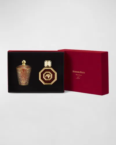 Stefano Ricci Royal Eagle Red Cologne And Candle Gift Set