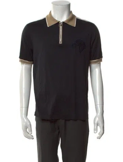 Pre-owned Stefano Ricci Silk Collar Polo Shirt In Black