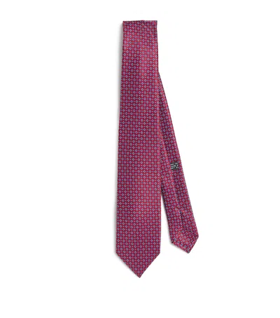 Stefano Ricci Kids' Silk Geometric Print Tie In Pink