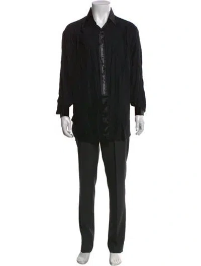 Pre-owned Stefano Ricci Silk Long Sleeve Dress Shirt In Black