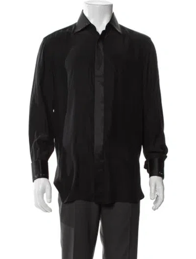Pre-owned Stefano Ricci Silk Long Sleeve Dress Shirt In Black