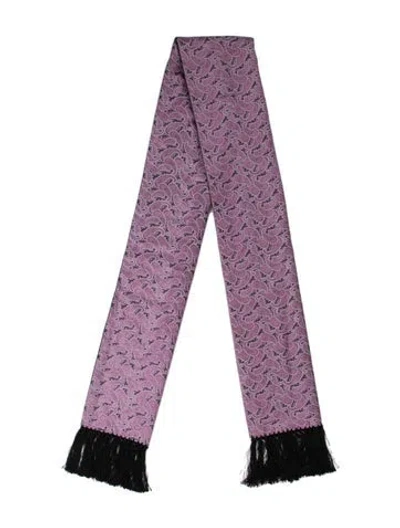 Pre-owned Stefano Ricci Silk Paisley Print Scarf In Purple