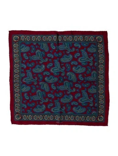 Pre-owned Stefano Ricci Silk Paisley Print Scarf In Red