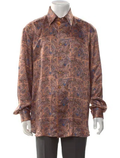 Pre-owned Stefano Ricci Silk Paisley Print Shirt In Multi